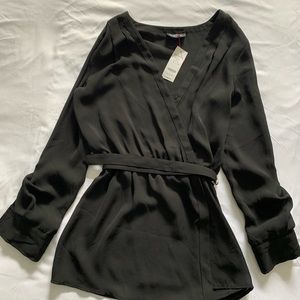 Black Bebe long sleeve top/ blouse. Size Small